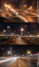 都市立交桥夜景车流