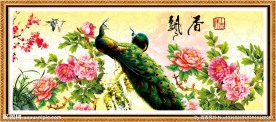 孔雀牡丹图