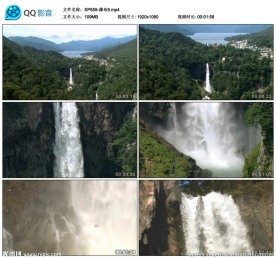 自然流水瀑布风景