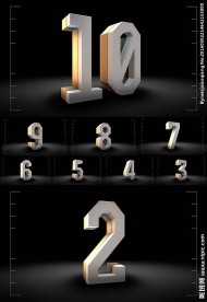 简洁3D立体效果十秒倒计时