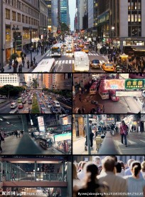 车水马龙车流人潮视频