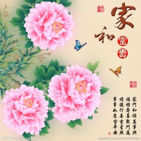 十字绣钻石画家和富贵牡丹