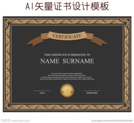 国外授权证书设计模板