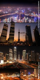 上海陆家嘴东方明珠街道夜景车流