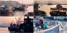 渔港码头渔船实拍视频素材