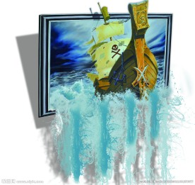 3D立体画 海盗船