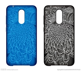 菊花图案镭雕手机壳