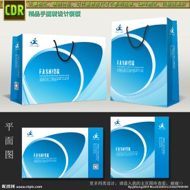 蓝色科技公司手提袋设计图