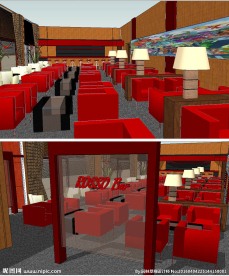 西餐厅草图大师SU模型
