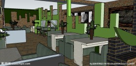 某西餐厅设计草图大师SU模型