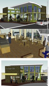 咖啡吧内外模型草图大师SU模型