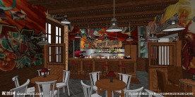 酒吧咖啡厅草图大师SU模型