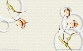 玫瑰花 3D软包背景墙 源分层