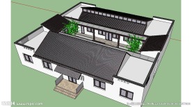 中式合院建筑草图大师SU模型