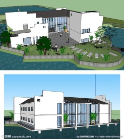 湖心茶室草图大师SU模型