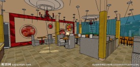 餐厅设计草图大师SU模型