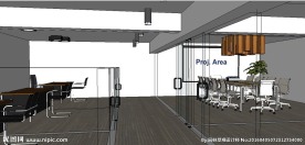 办公空间草图大师SU模型