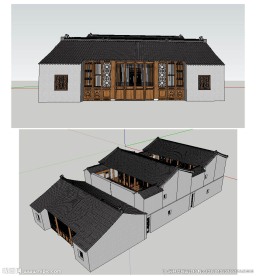 中式民宅草图大师SU模型
