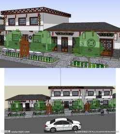 特色民居建筑草图大师SU模型