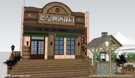 啤酒节酒吧店头门头草图大师SU