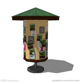 报刊售货售卖亭草图大师SU模型