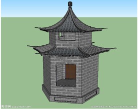 焚烧炉建筑草图大师SU模型