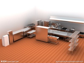 餐饮后厨设备组合模型