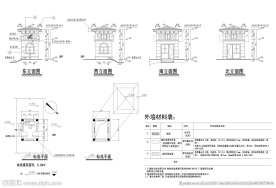 大门保安亭建筑图