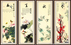 四条屏春夏秋冬