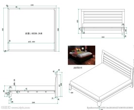 实木家具床图纸