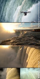 近距离航拍大型瀑布视频素材