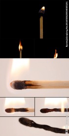 两组火柴燃烧过程实拍视频素材