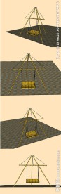 家庭竹子秋千设计SU模型