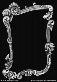 木门洋花灰度图