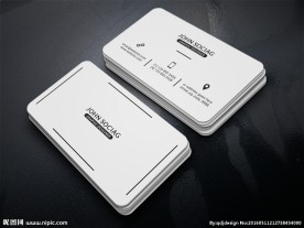 白色简约风格名片模板