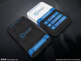 蓝色商务服务名片模板