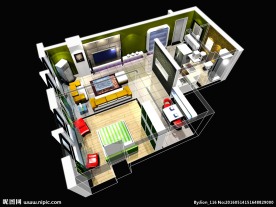 房地产轴侧鸟瞰效果图3D模型E