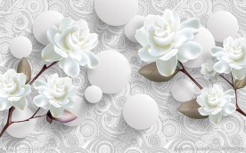 现代简约浪漫花朵还会植物背景墙