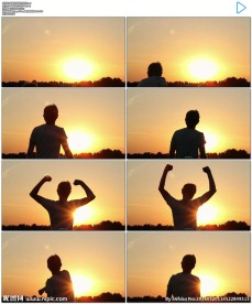 面向天空举起胜利的双臂