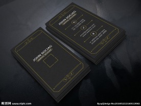 黑色简约名片模板
