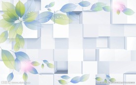 现代简约优雅花卉方块背景墙