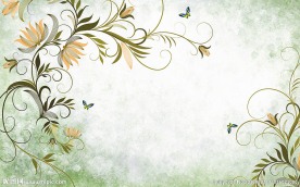 现代简约优雅花卉蝴蝶背景墙