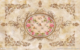 豪华欧式花纹背景墙