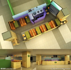 餐厅 餐馆3d模型效果图