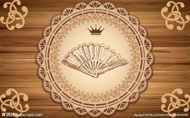 古典扇子花纹背景墙