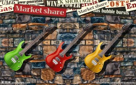 时尚吉他背景墙