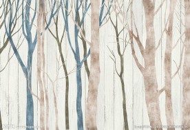 现代简约抽象树木树林背景墙