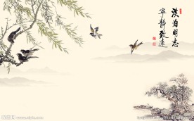 经典中式山水背景墙