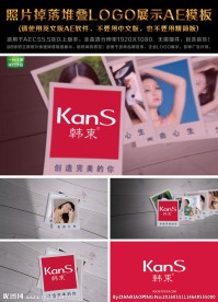 照片掉落堆叠LOGO展示AE