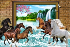 3d山水风景 八骏图争霸